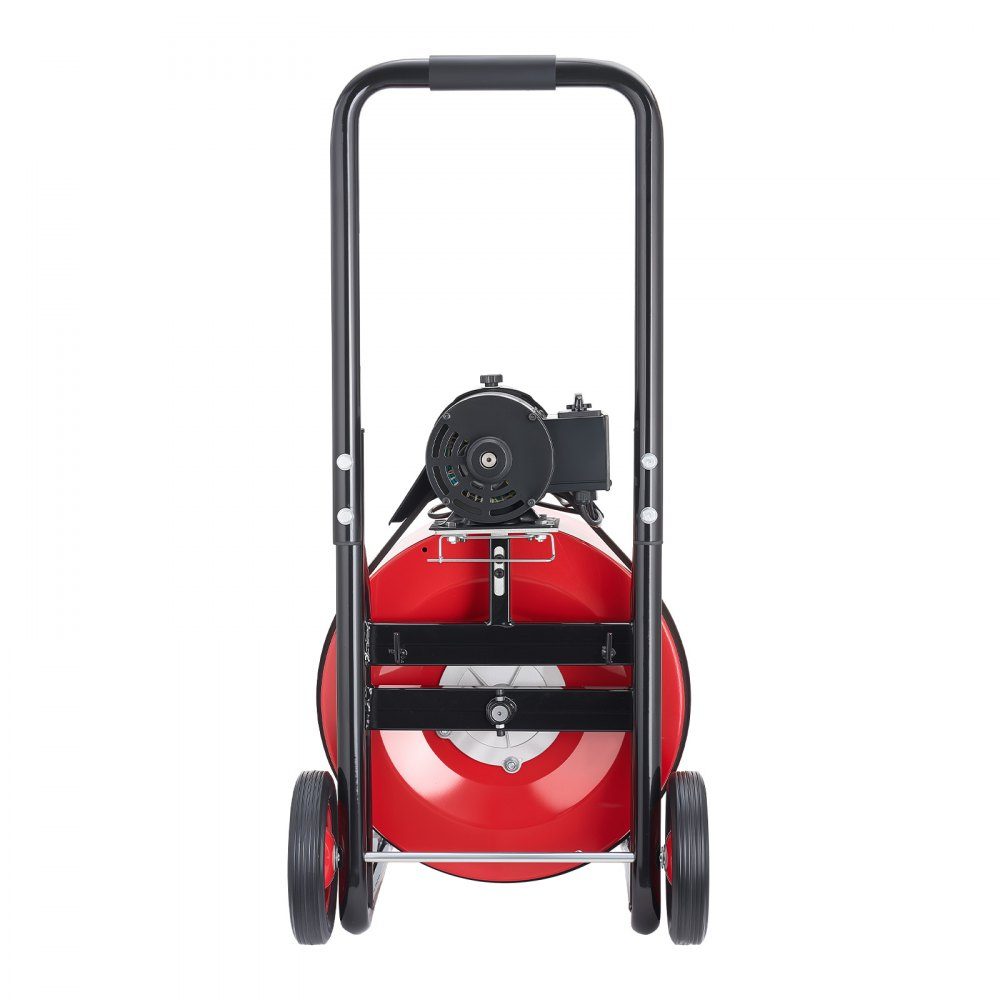Rohrreinigungsmaschine mit automatischem Vorschub, 30m x 19mm Rohrreinigungsspirale mit Rollen, elektrischer Rohrreiniger für 100-200mm Rohre, Rohrreinigungsgerät für Abflüsse, Toiletten, Waschbecken