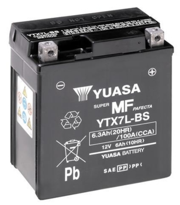 YUASA YTX7L-BS 12V 6,3AH 100A – Art.-Nr. HT-47045