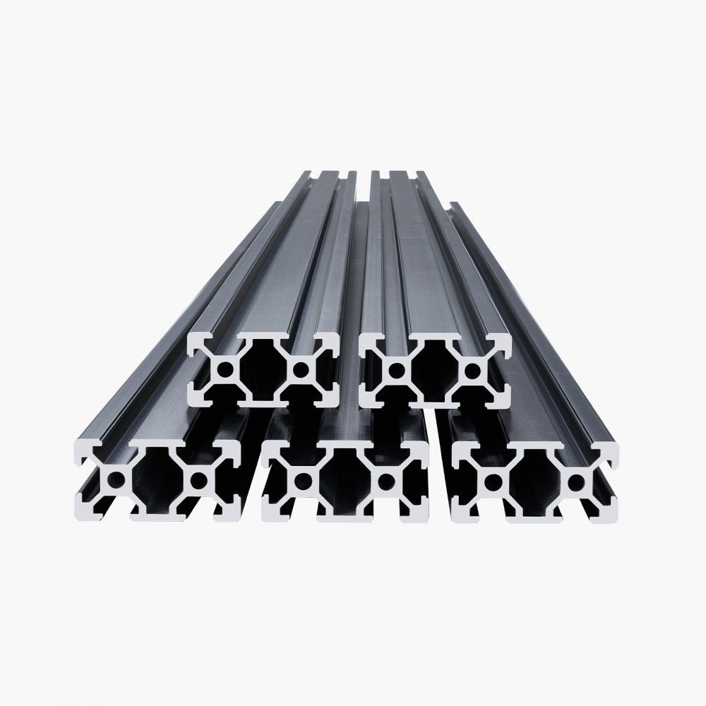 5pcs Aluminum Profile 1500mm T-Slot 2040 Aluminum Extruded Profile European Standard Anodized Linear Rail Groove Profile for 3D Printer CNC Machine DIY Laser Engraving Black
