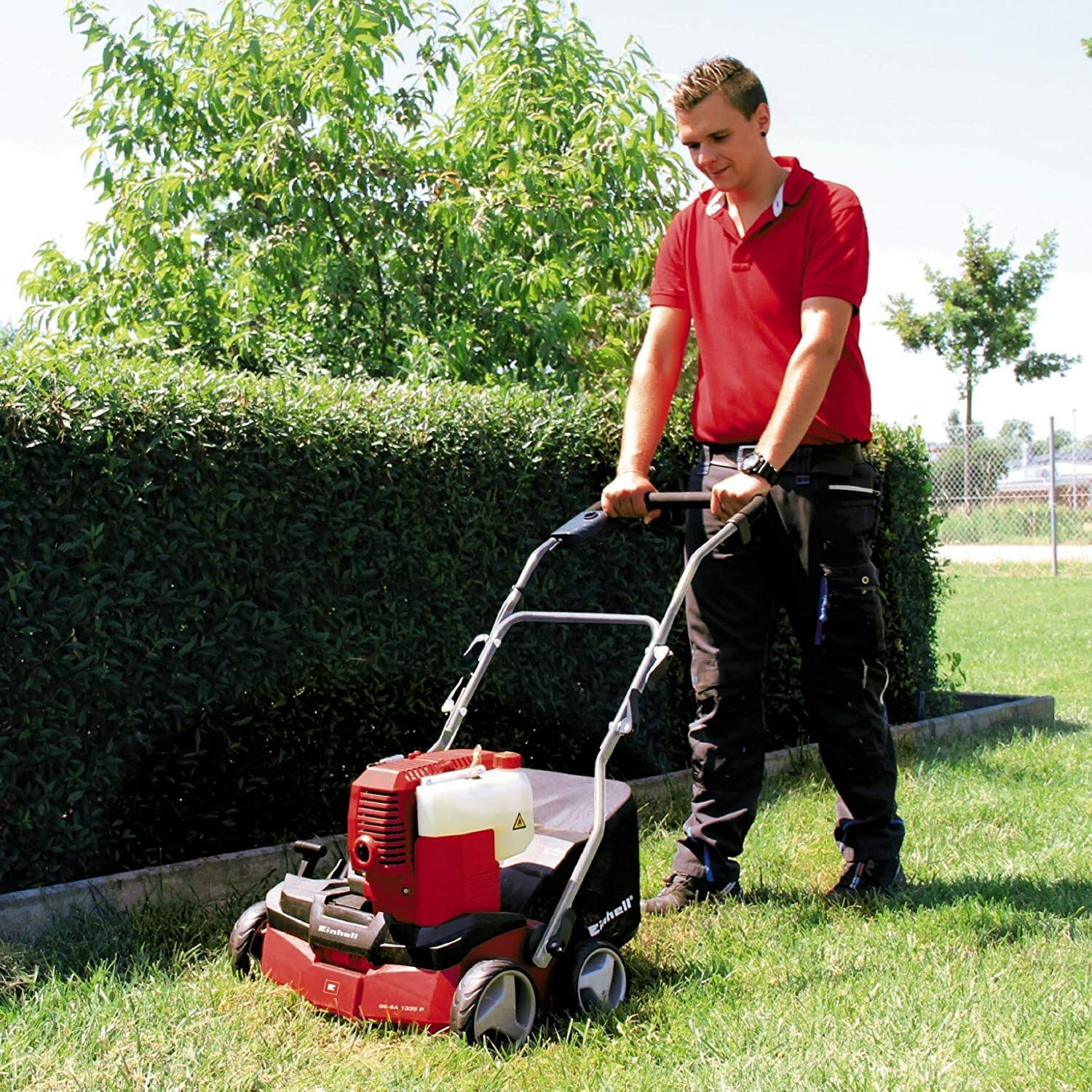 *ANGEBOT* Einhell Benzin-Vertikutierergebläse GE-SA 1335 P (1300 W, 35 cm Arbeitsbreite, bis 9 mm Arbeitstiefe, 28 l Fangsack, empfohlen bis 1000 m²)