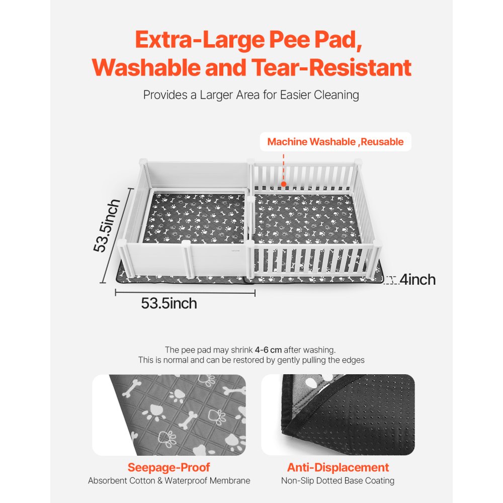 Werpbox voor honden, 237x123x46 cm, puppybox van kunststof PVC met in hoogte verstelbare deur & wasbaar plaskussen, 2-kamerindeling, puppybox voor extra grote honden, melkwit Werpbox voor honden, 237x123x46 cm, puppybox van kunststof PVC met in hoogte verstelbare deur & wasbaar plaskussen, 2-kamerindeling, puppybox voor extra grote honden, melkwit