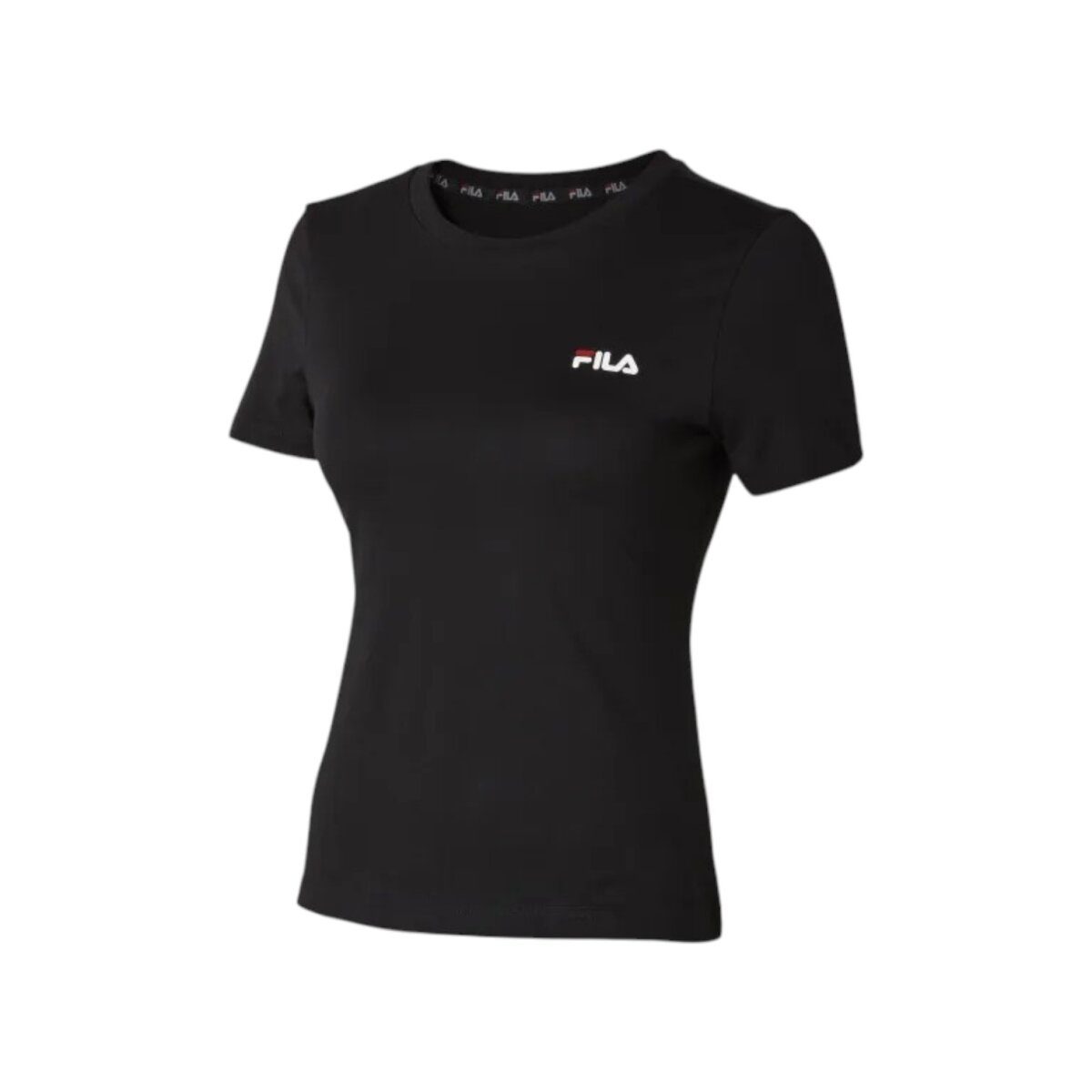 FILA Damen-T-Shirt, aus reiner Baumwolle, S, schwarz