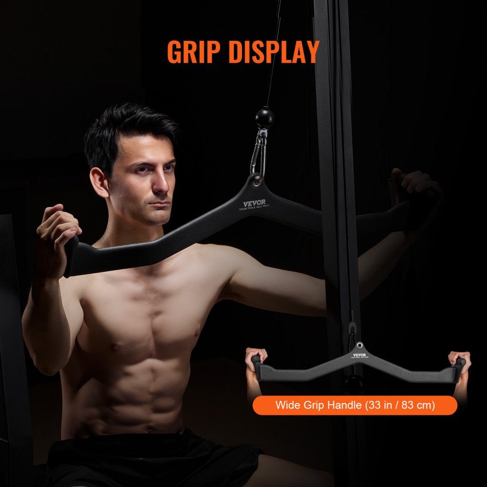Lat Pulldown Attachment, Rowing V Bar Attachment for Cable Machine, Tricep Pull Bar, Rubberized Handle for Back Strength Training, Bicep Curl Tricep Lat Pull Bar 550kg Load Capacity