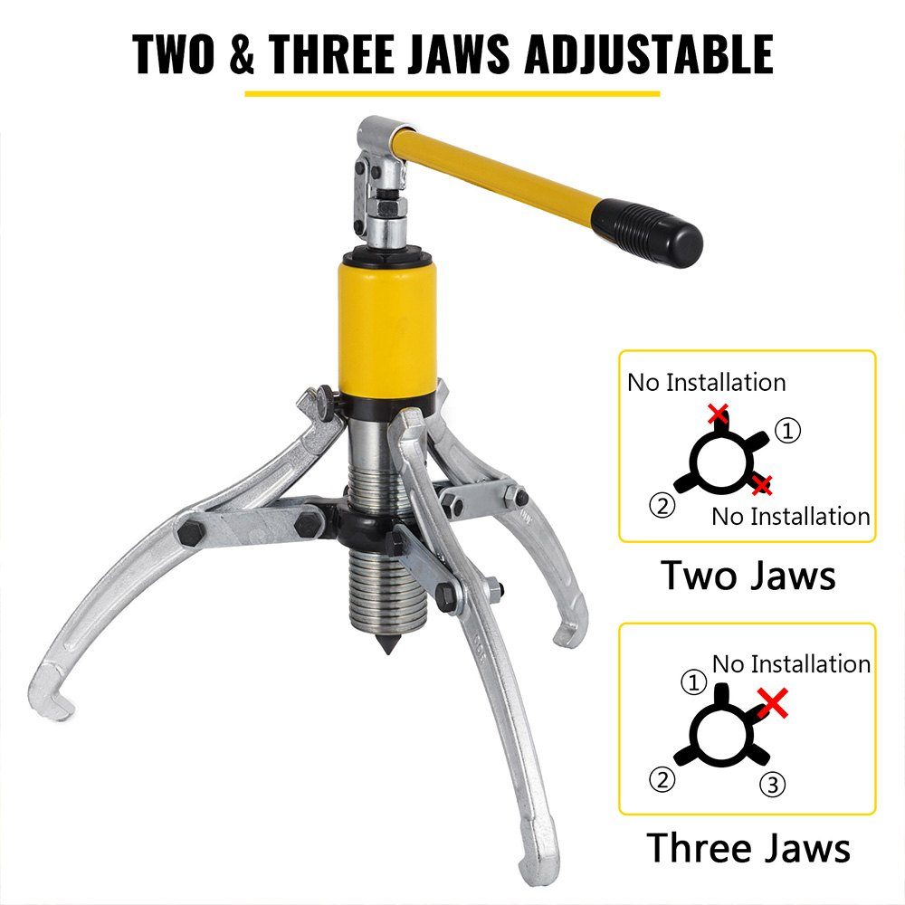 15T Hydraulic Puller, Hydraulic Wheel Hub Puller, Flywheel Puller, 3 Jaw Hydraulic Gear/Bearing/Wheel Bearing Puller, 180mm Maximum Reach, Hydraulic Bearing Puller