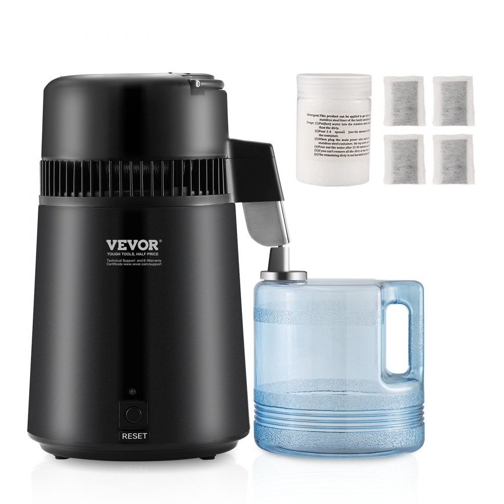 Waterdestilleerder Distilleerder RVS Waterdestilleerder 4L Zwart