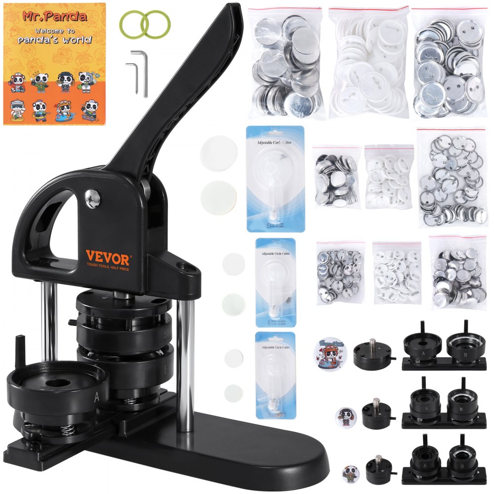 Button Machine Button Maker Machine 25/32/58 mm, Badge Punch Press, Button Press, DIY Badge Press Machine Button Badge Maker voor gepersonaliseerde badges inclusief magisch boek Button Machine Button Maker Machine 25/32/58 mm, Badge Punch Press, Button Press, DIY Badge Press Machine Button Badge Maker voor gepersonaliseerde badges inclusief magisch boek