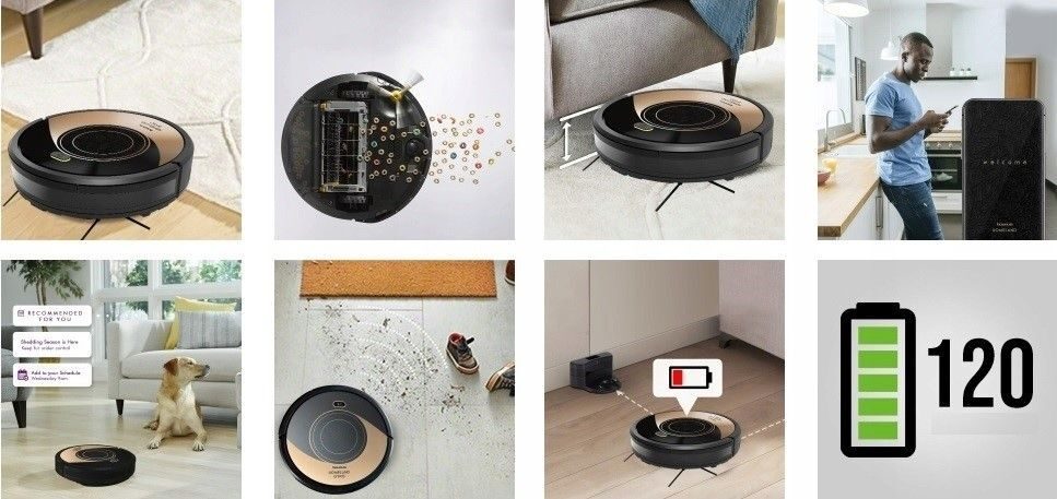 Robot vacuum cleaner, robot mop complete set with Amazon Alexa voice control app