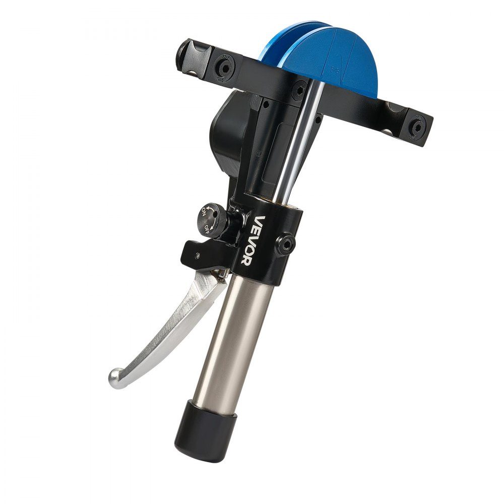 Hydraulic pipe bender, 6-22 mm, pipe bender 90°, forward, with 7 colored aluminum alloy jaws, for repairs in heating, ventilation and air conditioning, refrigeration and automotive technology