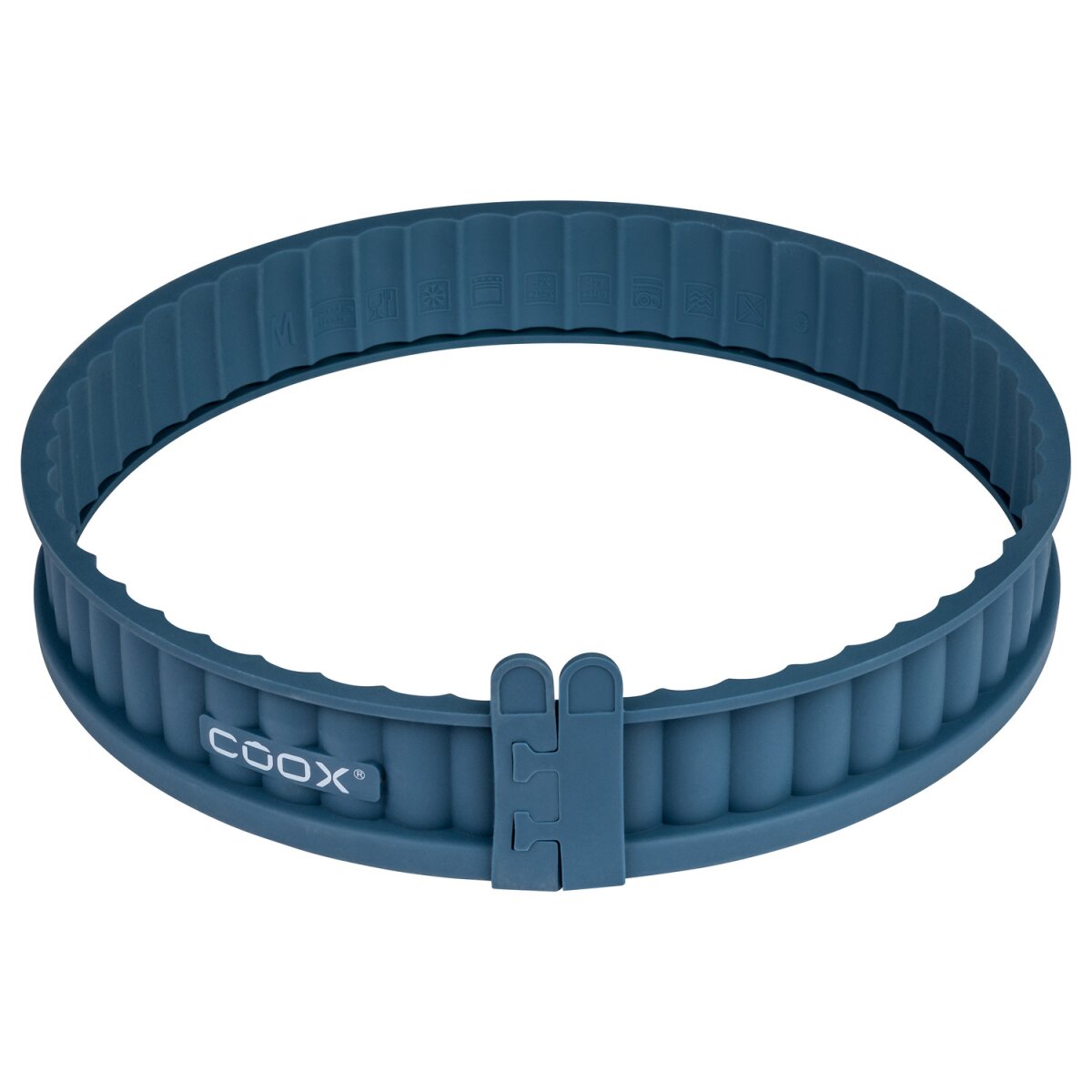 Coox Silikon-Quicheform mit Glasboden Ø 26cm, platzsparend (Graublau)