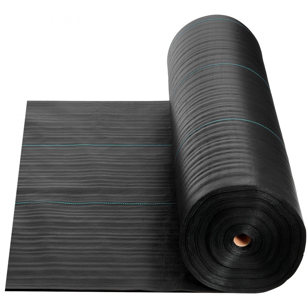 Unkrautvlies 1,8 x 76,2 m, Gartenvlies 168 g/㎡, Unkrautmatte aus Polypropylen, Unkrautfolie mit hoher Belüftungsdrainage, Wurzelsperre gegen Unkraut für Gewächshaus-Bauerngarten, Schwarz