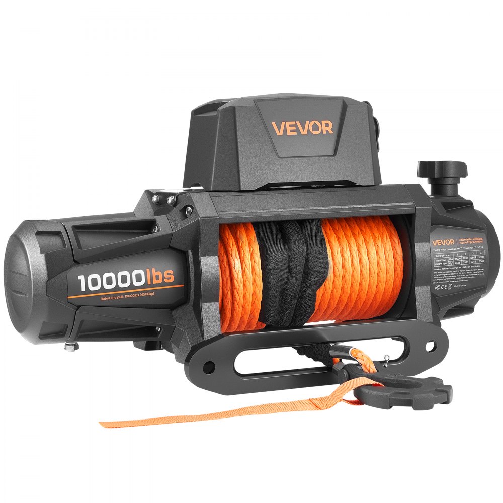 Elektrische Winde, 4500 kg, 12 V DC LKW-Winde mit Φ8,9 mm x 27,4 m synthetischem Seil, kabellose und kabelgebundene Fernbedienung, IP68, zum Ziehen von SUVs, Jeeps, Anhängern und Booten Elektrische Winde, 4500 kg, 12 V DC LKW-Winde mit Φ8,9 mm x 27,4 m synthetischem Seil, kabellose und kabelgebundene Fernbedienung, IP68, zum Ziehen von SUVs, Jeeps, Anhängern und Booten