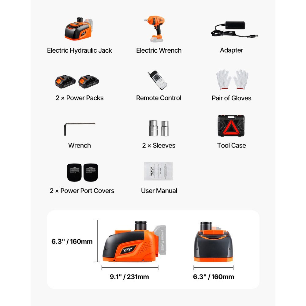 Cric de voiture électrique Cric à ciseaux portable réglable avec haute capacité (5T), remplacement du démonte-pneu avec clé à chocs, lumière LED et télécommande, pour camion berline SUV
