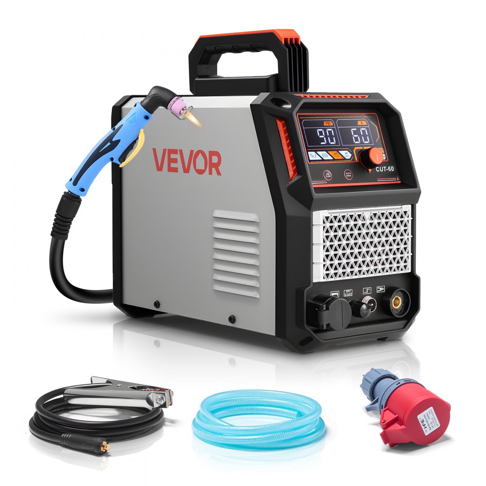 Plasma Cutter, 60A Pilot Arc Plasma Cutting Machine IGBT Inverter with Digital Display - with 2T/4T Function and Adjustable PA/PT Time for Industrial Use (400V 3 Phase)