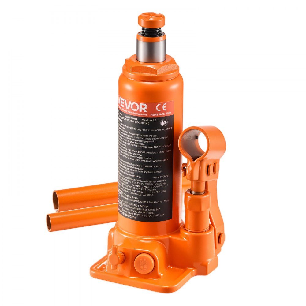 Cric bouteille hydraulique d'une capacité de 4T, plage de levage de 185 à 350 mm, cric bouteille avec système de soudage pour la réparation de voitures SUV, pick-up, cric haute performance