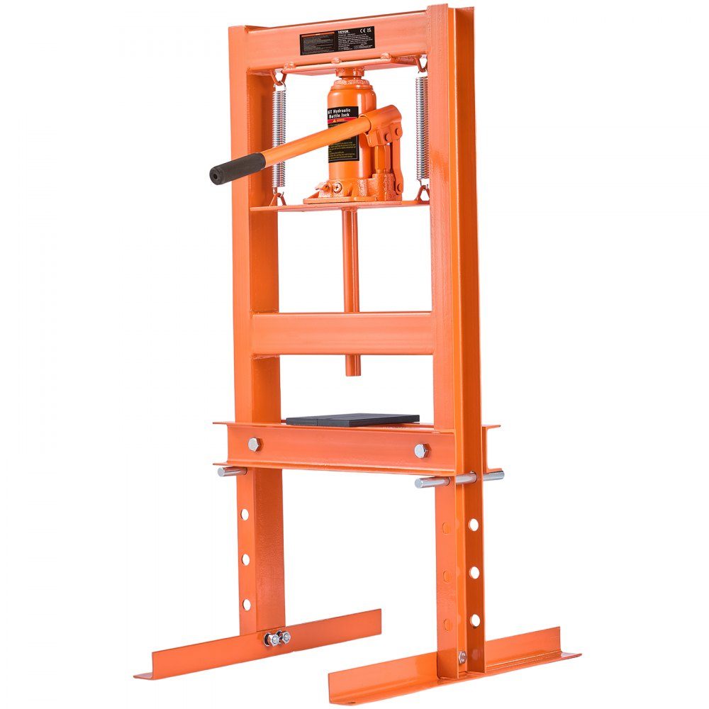 Workshop press hydraulic press 6 t, car frame press press 55-250 mm, 110 mm lifting height manual bearing press carbon steel workshop press for car bushings, ball joints, U-joints etc