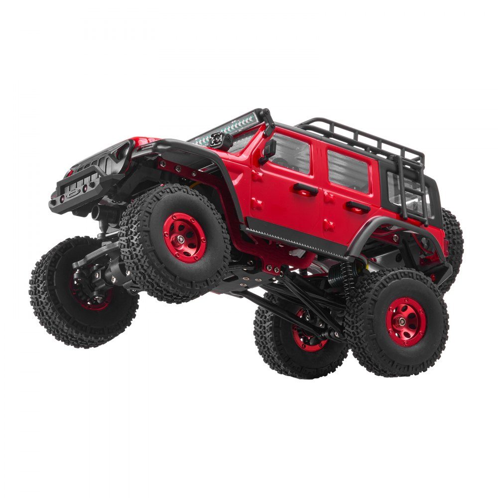 Remote control car, 1:24 scale RC car, all-terrain 4x4 off-road vehicle with full lighting and 2 rechargeable batteries, 2-speed hobby racing car as a gift for children aged 14 and over