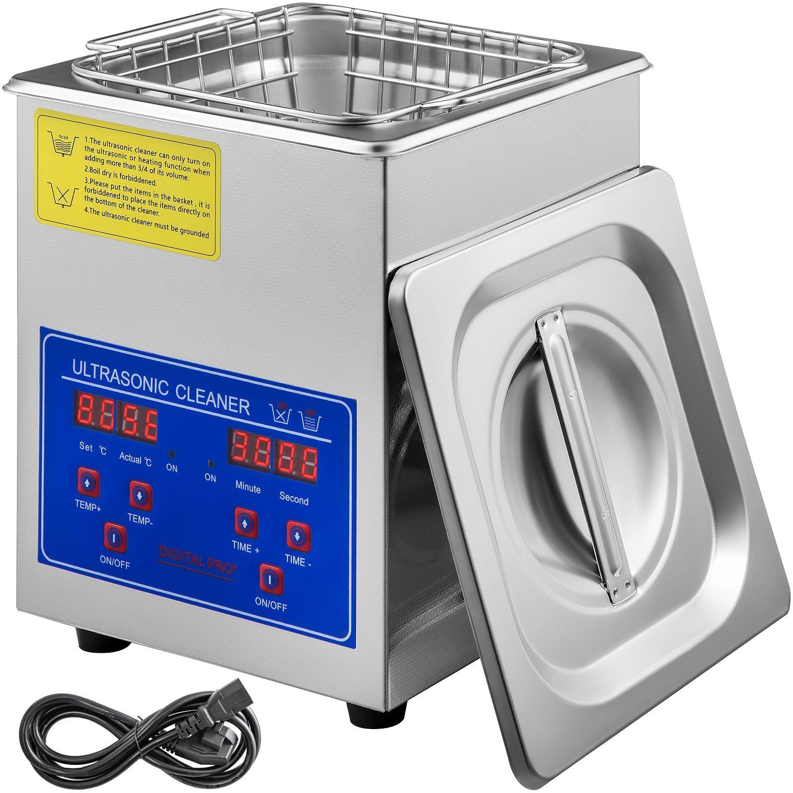 Ultraschallreiniger 2L Reiniger Ultraschall Ultraschallreiniger Ultraschallreinigungsgerät Edelstahl mit Digitalanzeige