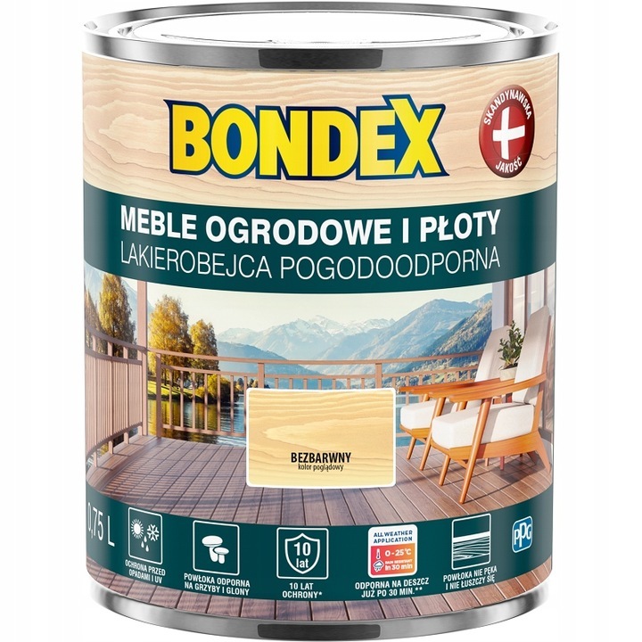 Bondex Lasure de peinture résistante aux intempéries couleur bois clair 0,75 l Bondex Lasure de peinture résistante aux intempéries couleur bois clair 0,75 l