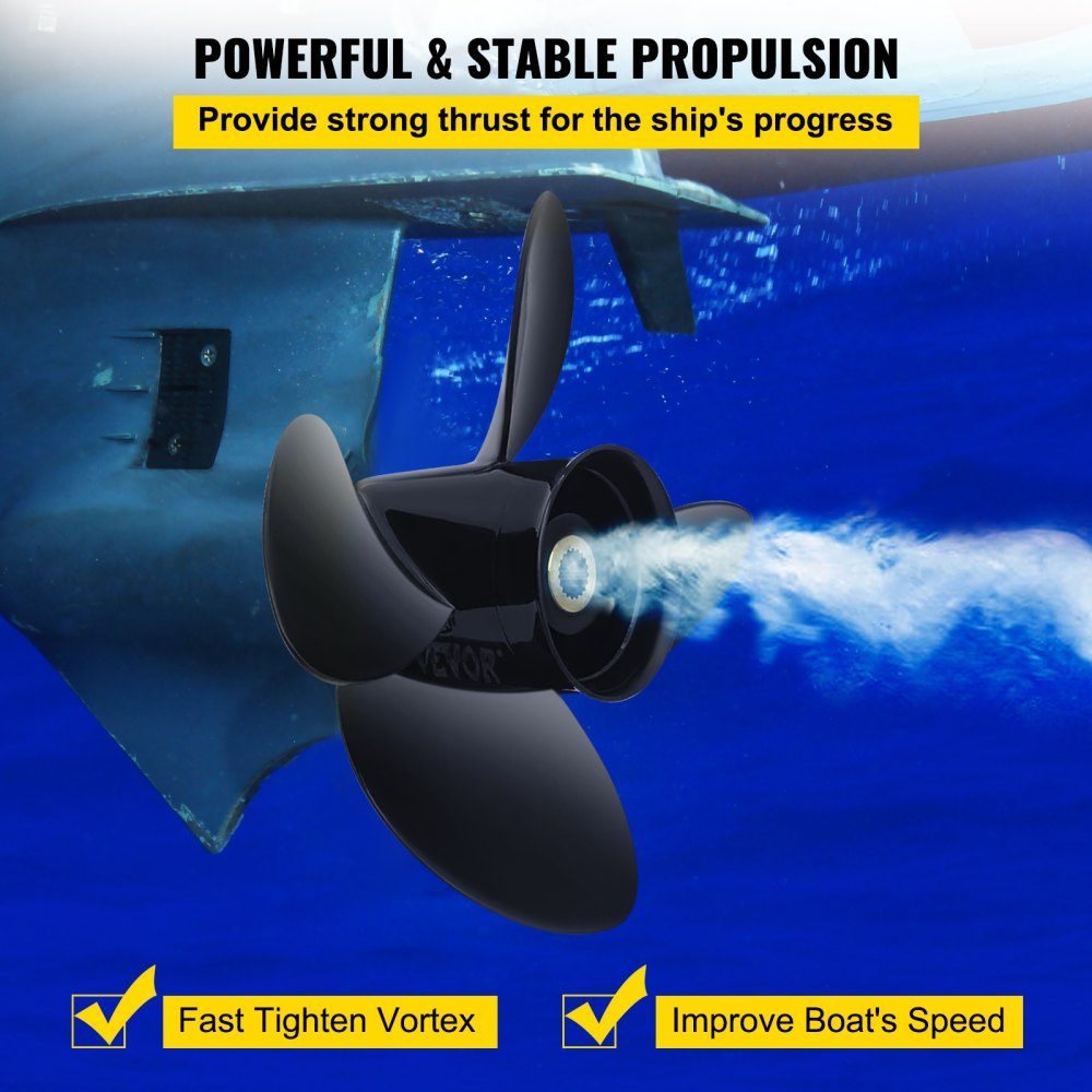 Outboard Propeller Replacement for OEM 3587522 4-Blatt 14-1/4" x 19" Pitch Aluminum Boat Propeller Compatible with Volvo Penta SX Drive All Models 19 Splines Right Hand