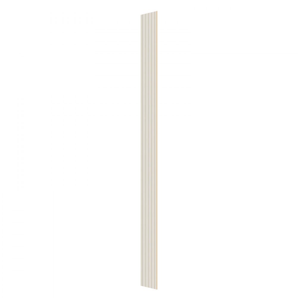 Akustikplatten, Set mit 8 Akustikplatten, 2450 x 166 x 9 mm, WPC-Akzent-Wandpaneele aus Holz für moderne Innenwände, Kunstholz-Wandpaneele für stilvolle Dekoration und Geräuschreduzierung, mattweiß