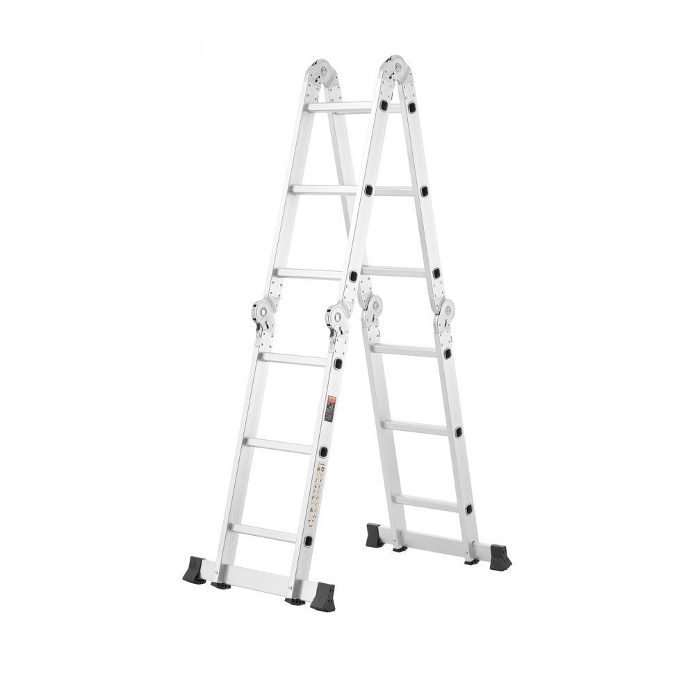 Multi-purpose ladder, 7-in-1 multi-function ladder, A-frame, 3-stage adjustable telescopic ladder, 3.5 m high extension ladder, ladder frame, 150 kg load capacity for household and outdoor work