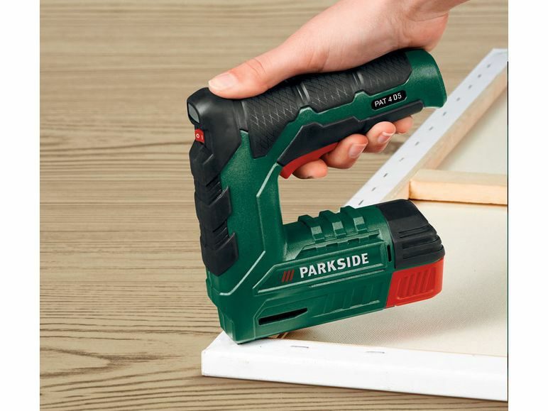 PARKSIDE® battery-powered staple gun »PAT 4 D5«, 4 volts, with staples and nails