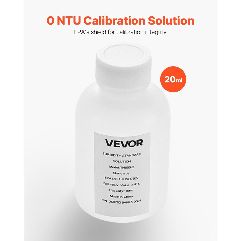 Trübungskalibrierlösung 0 NTU 100 ml, Standard-Trübungslösung zum Nachfüllen von Trübungsmessgeräten, Nulldrift für stabile Konzentration, gebrauchsfertig, geeignet für Weiß-/Rotlicht