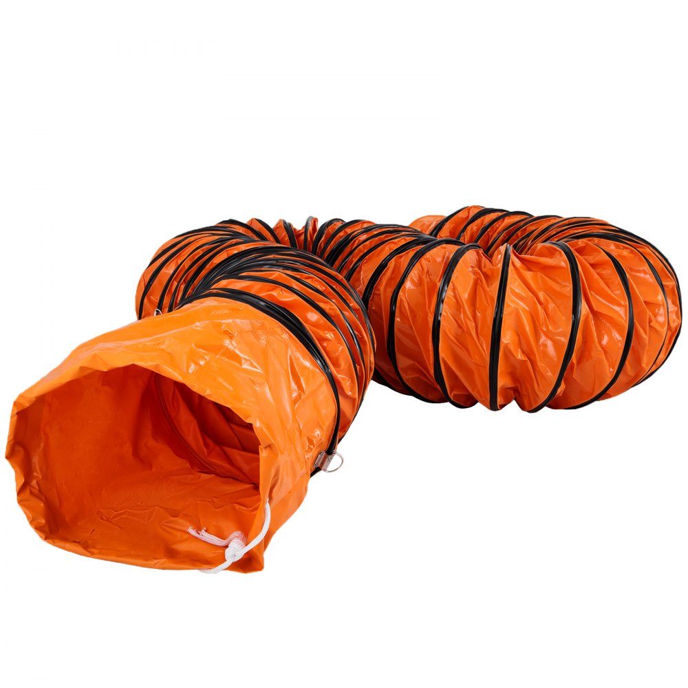 Air transport hose 9.8 m fan diameter, 30.48 cm warm air hose, 35 x 35 x 28 cm ventilation hose construction site hose, orange ventilation hose