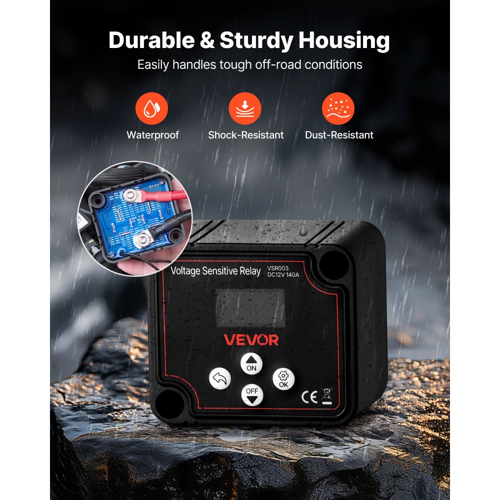 Isolator Relay 12V 140A Dual Battery Isolator with LCD Screen Smart Battery Isolator Switch for Lithium Lead Acid Batteries for Car Truck RV UTV ATV Boat Isolator Relay 12V 140A Dual Battery Isolator with LCD Screen Smart Battery Isolator Switch for Lithium Lead Acid Batteries for Car Truck RV UTV ATV Boat