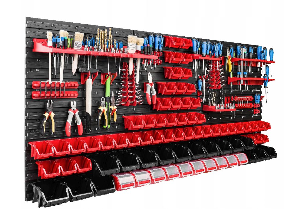 *BEST-SELLER* Mur à outils 172x78 ensemble de porte-outils avec système de rangement mural perforé outil étagère murale perforée ensemble d'étagères d'atelier
