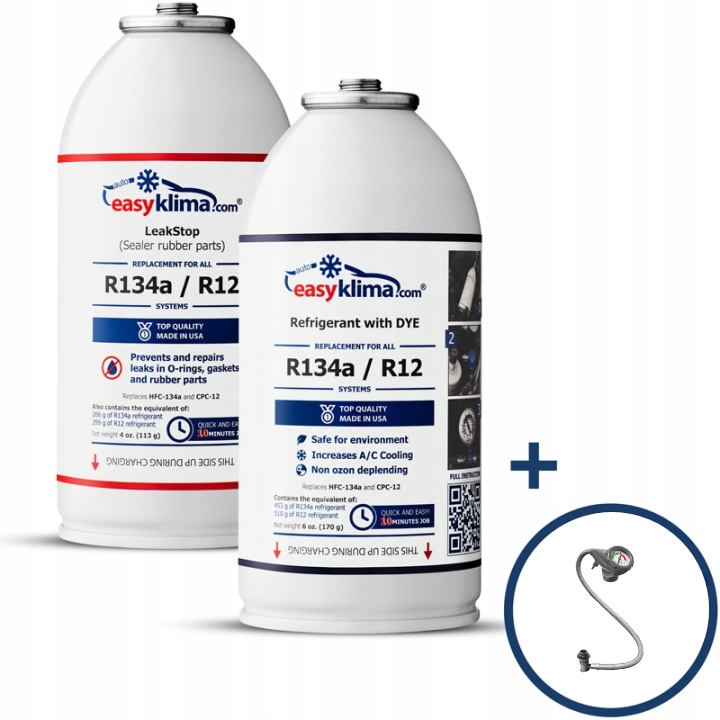 Easyklima Kühlmittel R134a + Dichtmittel + Kabel