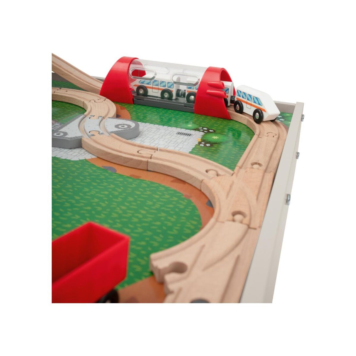 Table de jeu train en bois LUPILU®, 100 pièces