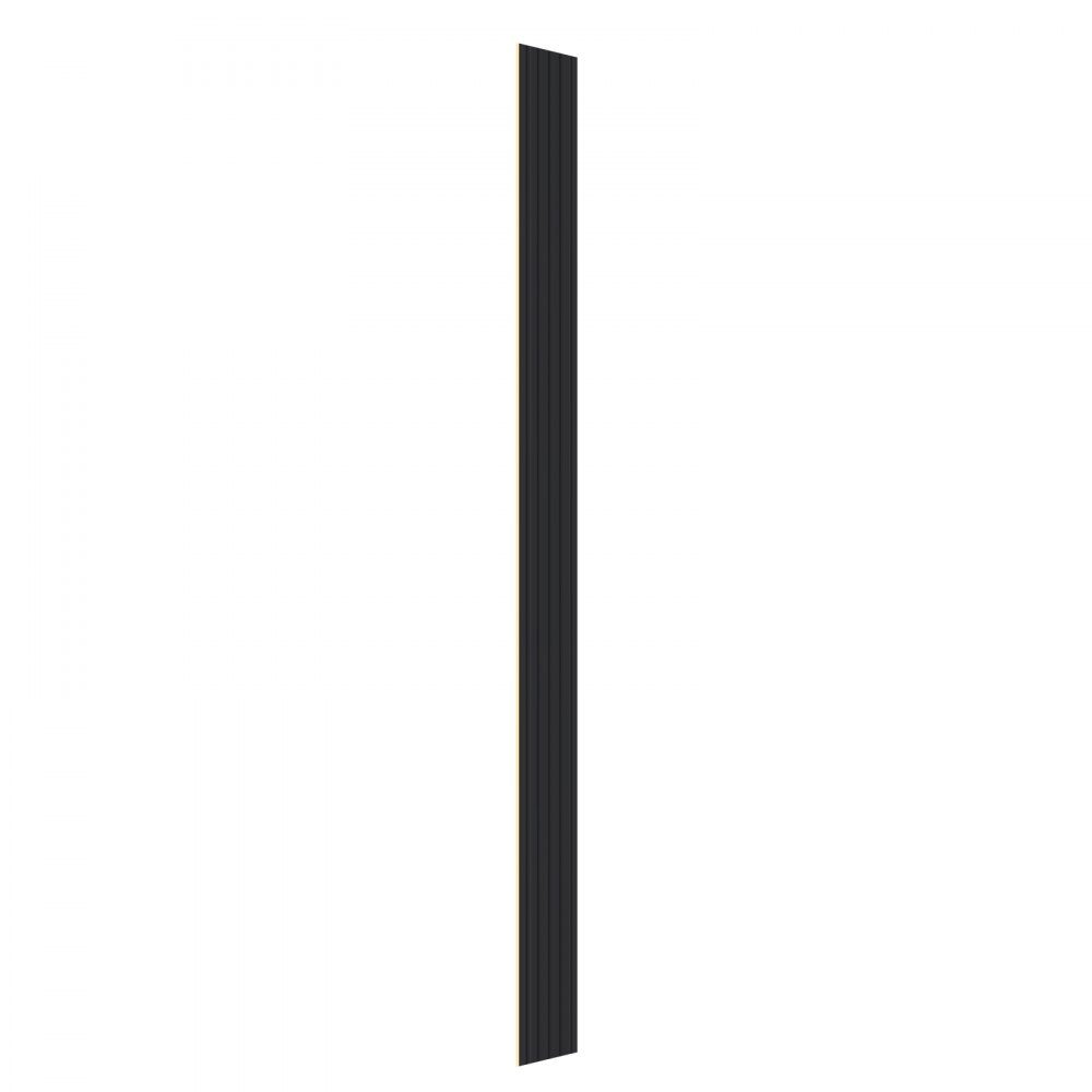 Akustikpaneel, Akustikpaneele, 2450 x 166 mm, WPC-Akzent-Holzwandpaneele für moderne Innenwände, Wandpaneele aus Kunstholz für stilvolles Dekor und Geräuschreduzierung, Mattschwarz, 8er-Set