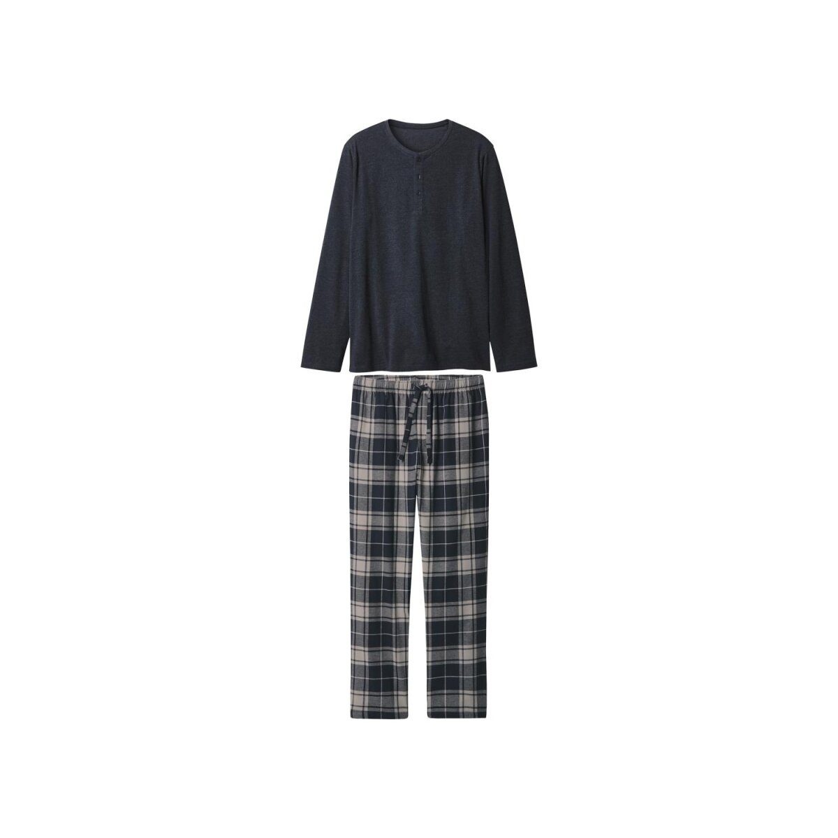 esmara® MEN men's pajamas with flannel trousers (navy, M (48/50))