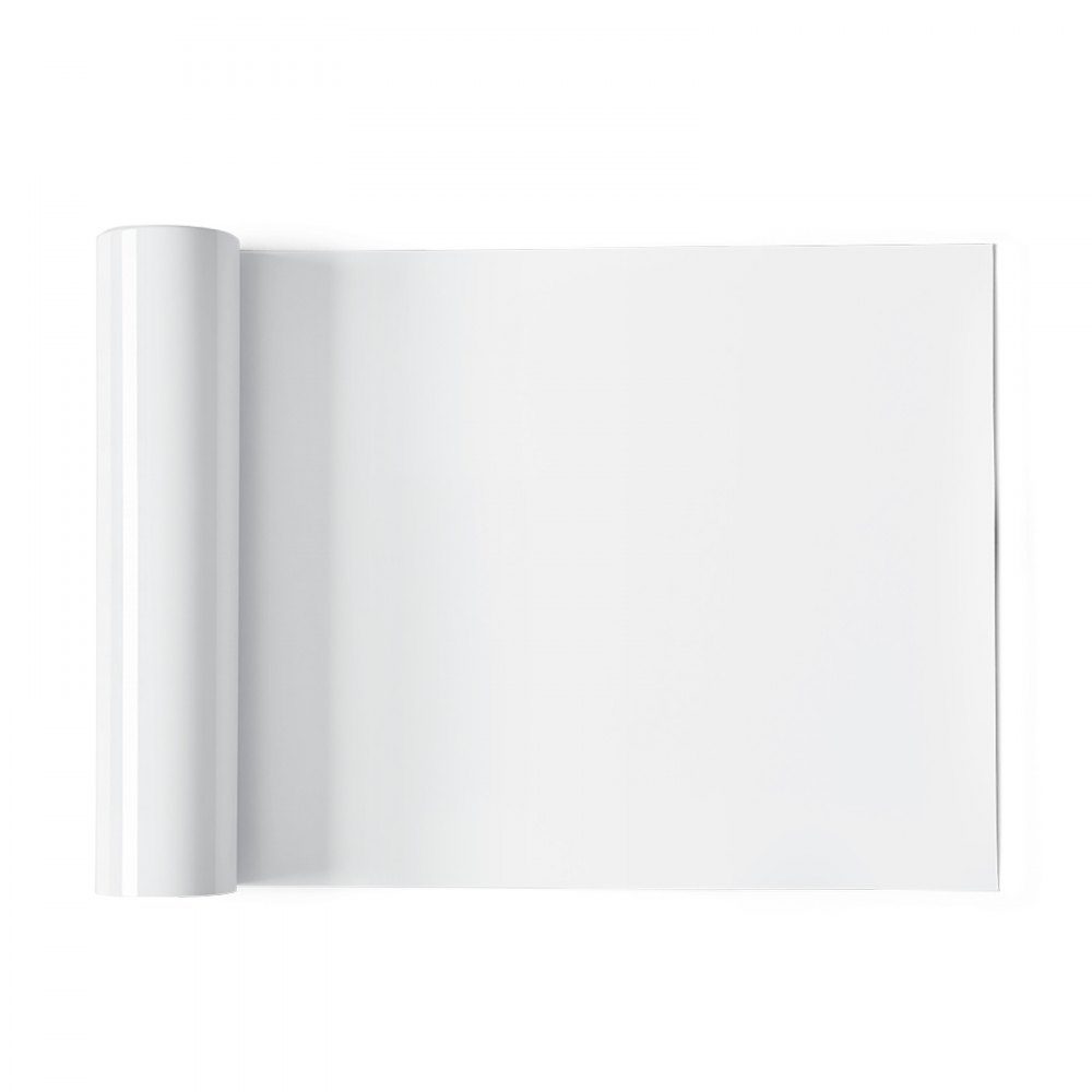 Vinyl Film Heat Transfer Transfer Film (304.8 x 15240mm) Gloss White HTV Iron On Vinyl Roll Compatible with Cutting Machines for Various Materials T-Shirts Cushions Hats