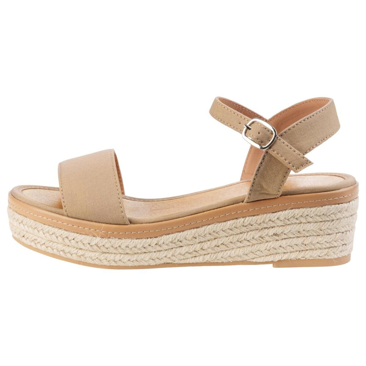 esmara® Damen Keilsandaletten, im sommerlichen Bast-Look (Beige, 36)