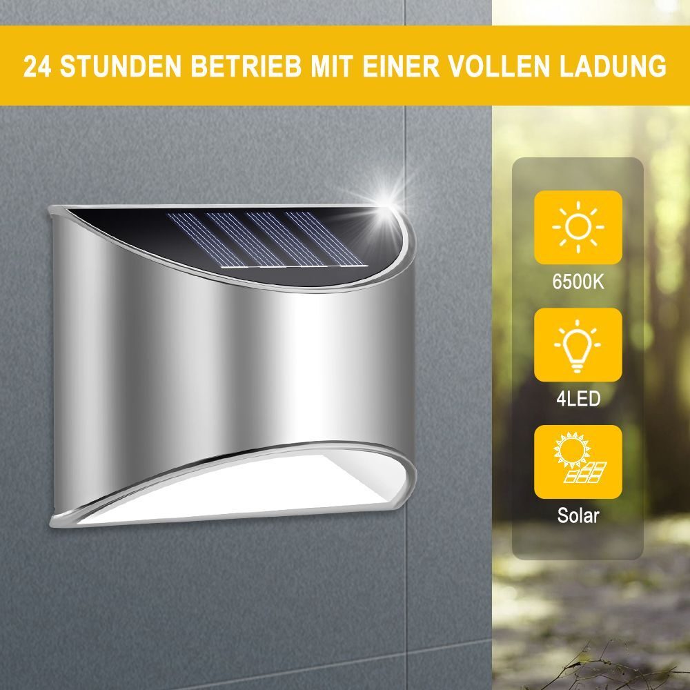 4x solar light solar lamp outdoor garden wall light spotlight house