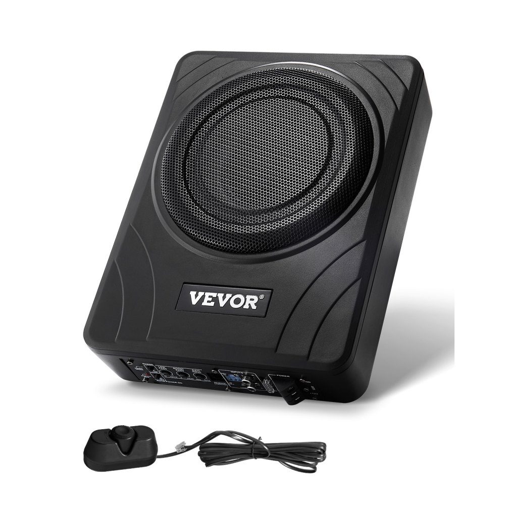 Caisson de basses sous le siège de voiture 300 W sous-système de caisson de basses de voiture avec amplificateur intégré, entrée de niveau haut/bas et contrôle du volume pour SUV, camions, camping-cars