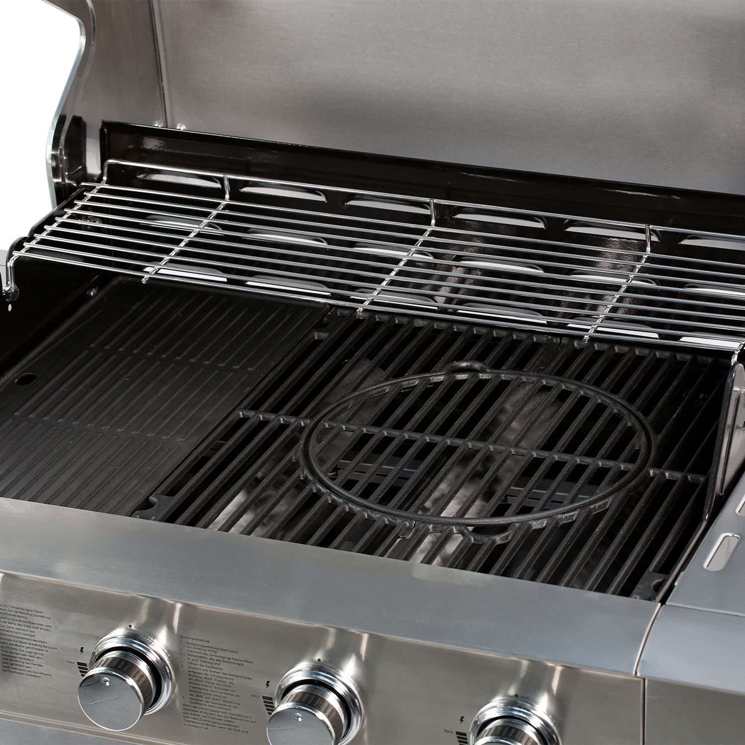 Gasgrill 5+2 BBQ Grillwagen Edelstahlbrenner mit 2 Seitenbrennern