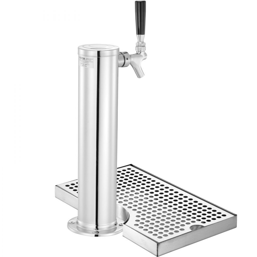 Zestaw wieży Kegerator, zestaw do konwersji piwa z jednym kranem, dozownik wieży piwa w beczce ze stali nierdzewnej z regulatorem W21.8 z podwójnym manometrem i łącznikiem beczki w systemie A, taca ociekowa piwa na imprezę domową
