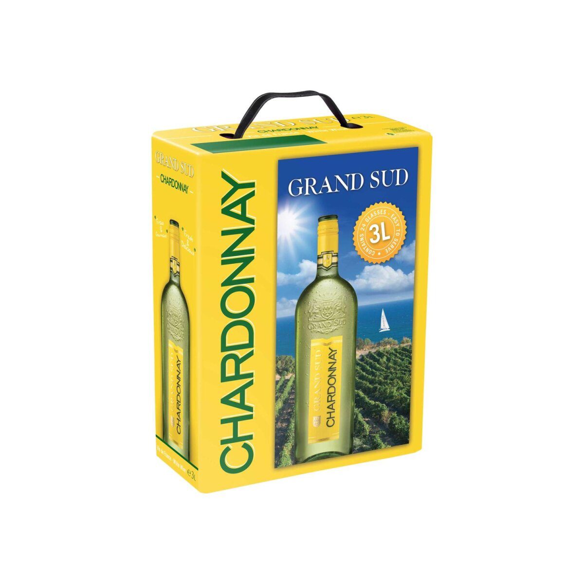 Vin blanc sec bag-in-box Grand Sud Chardonnay 3,0 litres