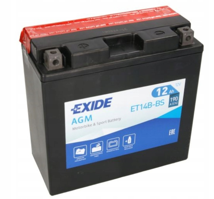 EXIDE ET14B-BS 12AH 190A 12V L+ – Nr kat. HT-47051