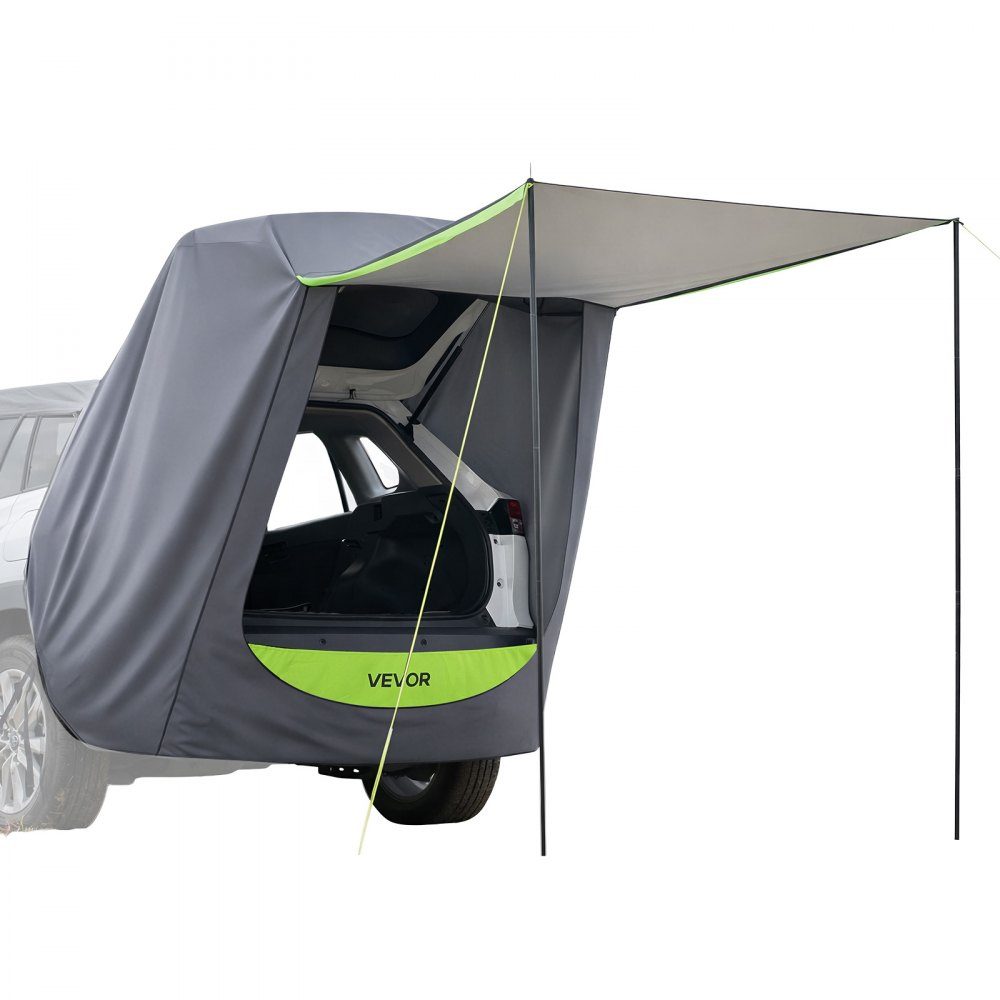 Heckklappenzelt, Autozelt (1,5 x 1,5 m Hauptzelt), wasserdicht (PU2000 mm), Campingzelt mit Markise und Tragetasche, SUV-Heckzelt für Camping, Wandern, Outdoor-Aktivitäten, tragbar