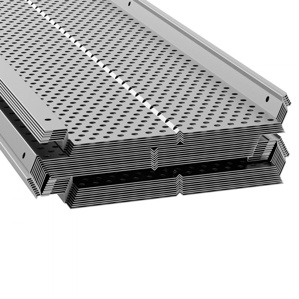 Protection de gouttière 152 mm de largeur Filtre à feuilles en aluminium Couvercle de gouttière fait maison 26 pièces 264 cm de longueur totale 4 mm de diamètre de trou et 0,5 mm d'épaisseur Garde de gouttière Raptor