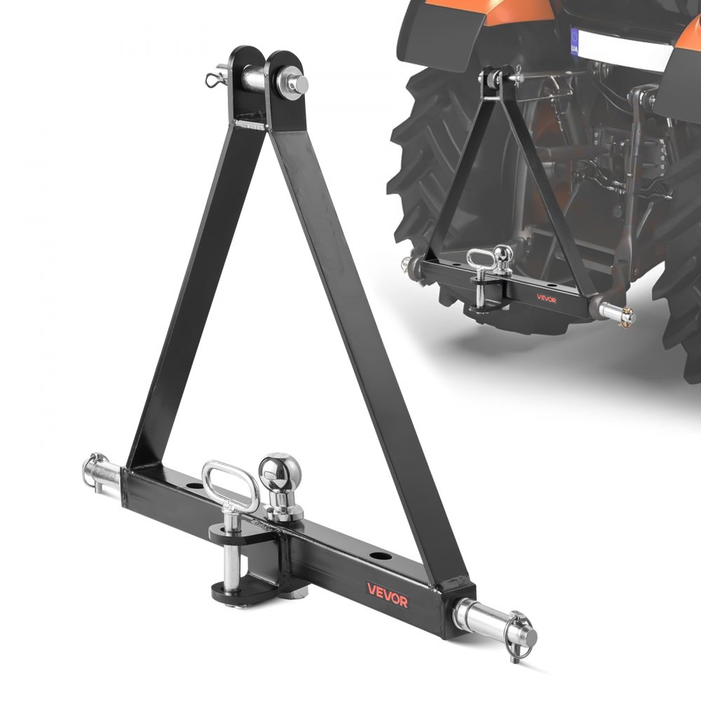 3-punts trekhaak met 1-7/8" ontvanger 3-punts montage 2721 kg Trekhaakadapter voor tractoren Compatibel met Kubota, Mahindra, John Deere, Massey Ferguson, 505x575x130mm 3-punts trekhaak met 1-7/8" ontvanger 3-punts montage 2721 kg Trekhaakadapter voor tractoren Compatibel met Kubota, Mahindra, John Deere, Massey Ferguson, 505x575x130mm