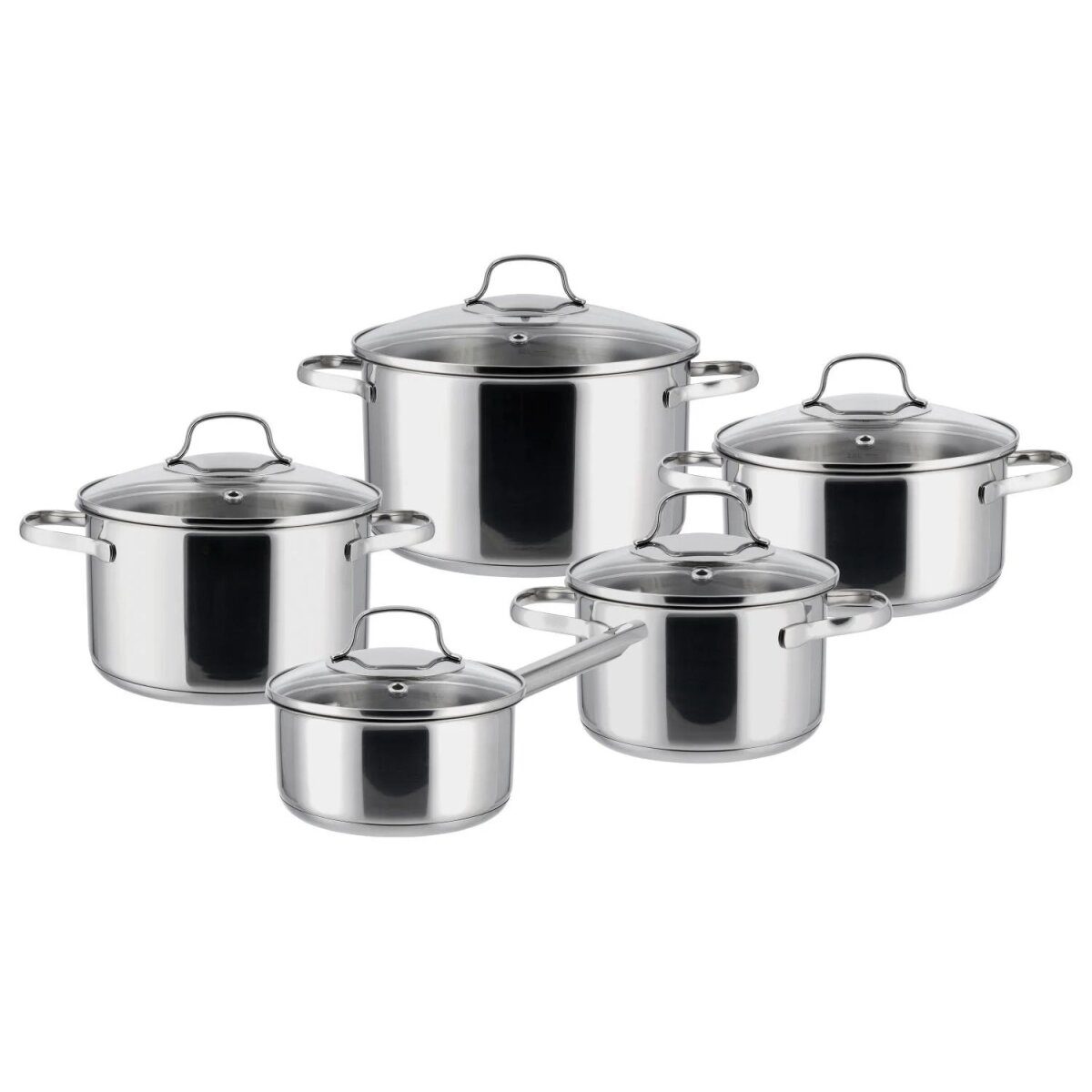 Zestaw garnków ze stali nierdzewnej SILVERCREST®, 10 sztuk