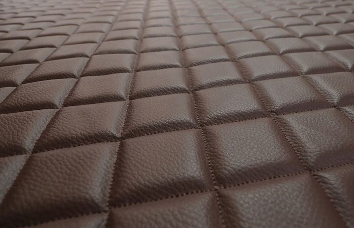 ECO-LEDER-STEPPMATERIAL-POLSTERUNG 10 MM Dunkelbraun
