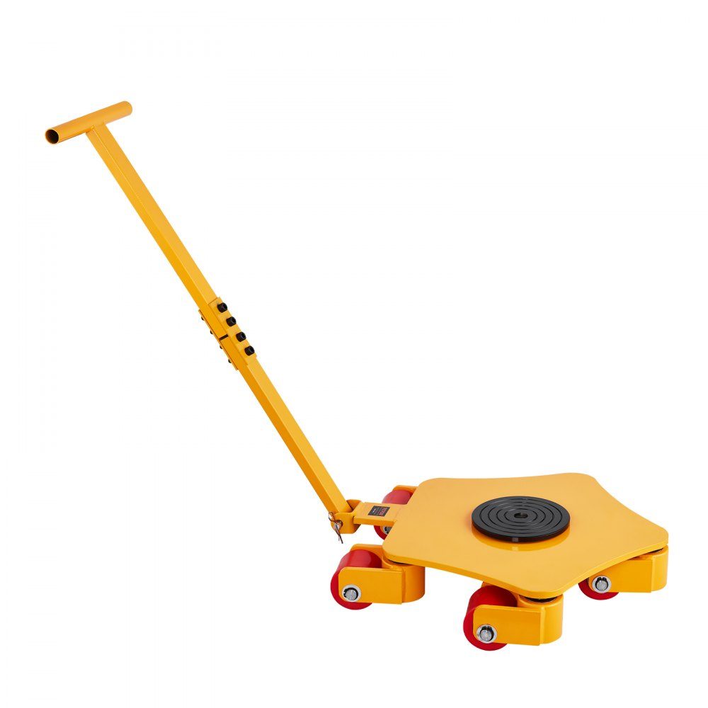 Machine Roller 4T, Machine Transport Roller, Machine Transport Roller with 360° Swivel Cap and PU Swivel Casters, Heavy Duty Industrial Machinery Furniture Trolley with Handle for Warehouse Workshop