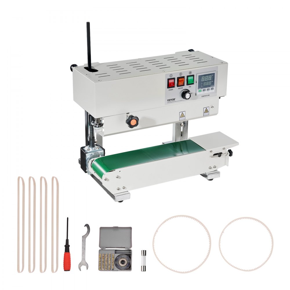 Continuous bag band sealing machine, 0.24-0.47 inch/6-12mm sealing width, vertical band sealing machine with digital temperature control, carbon steel bag sealer for 0.02-0.8mm thick plastic bag films Continuous bag band sealing machine, 0.24-0.47 inch/6-12mm sealing width, vertical band sealing machine with digital temperature control, carbon steel bag sealer for 0.02-0.8mm thick plastic bag films