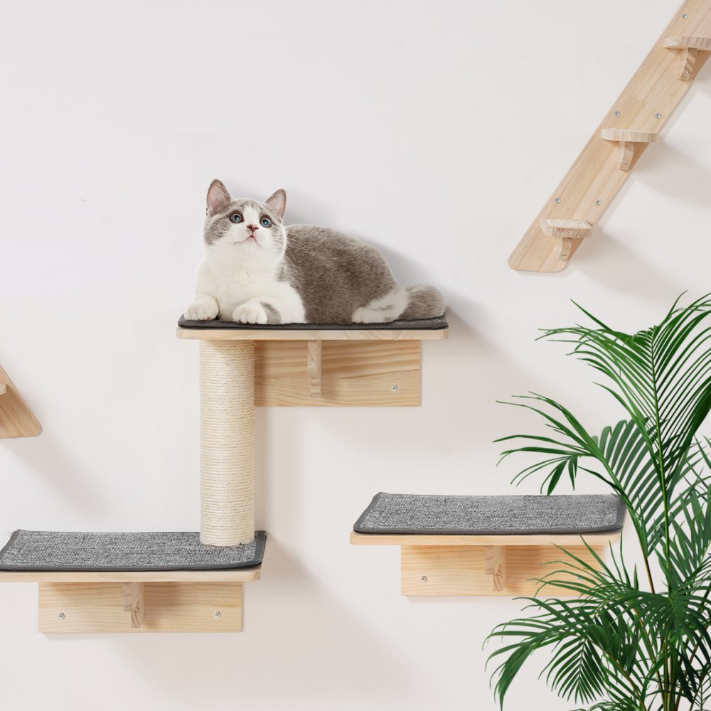 Wandmontierte Katzenregale, Katzenwandregale und Sitzstangen mit Sprungbrettern, Katzenbetten, Hängematten und Kratzbaum, Katzenmöbel und Regale bis 18 kg zum Schlafen, Spielen, Klettern, 9er-Set Wandmontierte Katzenregale, Katzenwandregale und Sitzstangen mit Sprungbrettern, Katzenbetten, Hängematten und Kratzbaum, Katzenmöbel und Regale bis 18 kg zum Schlafen, Spielen, Klettern, 9er-Set